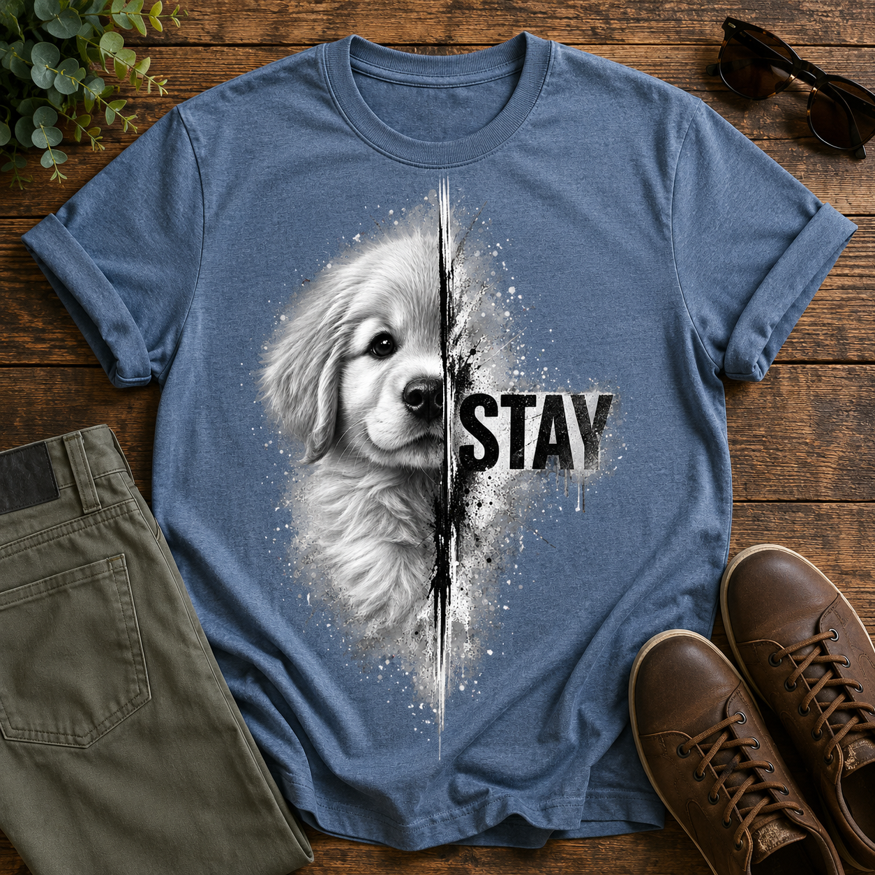 STAY Golden Retriever Puppy T-Shirt