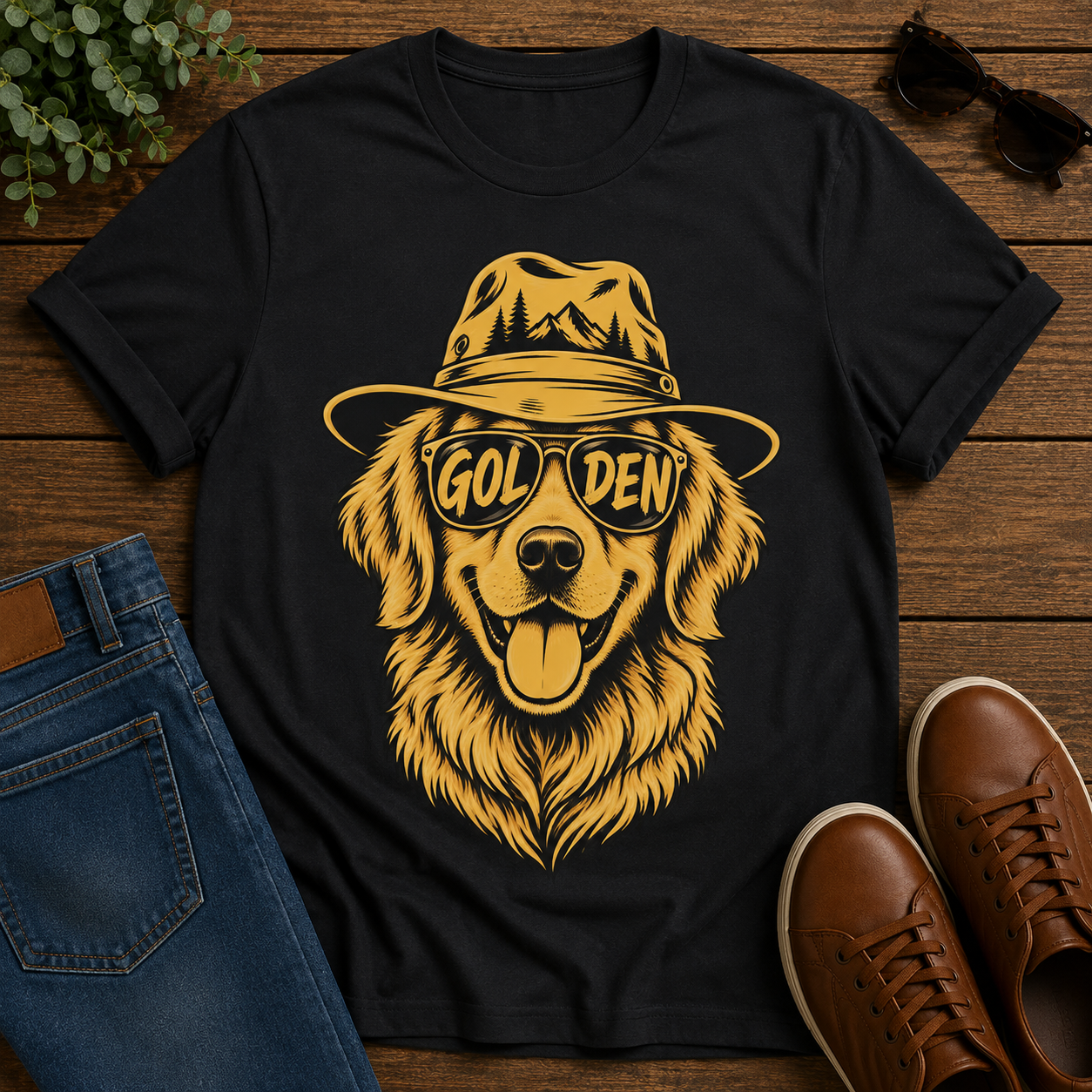 Copy of Golden Retriever Fetch Tee — Running & Jumping Dog Graphic T-Shirt