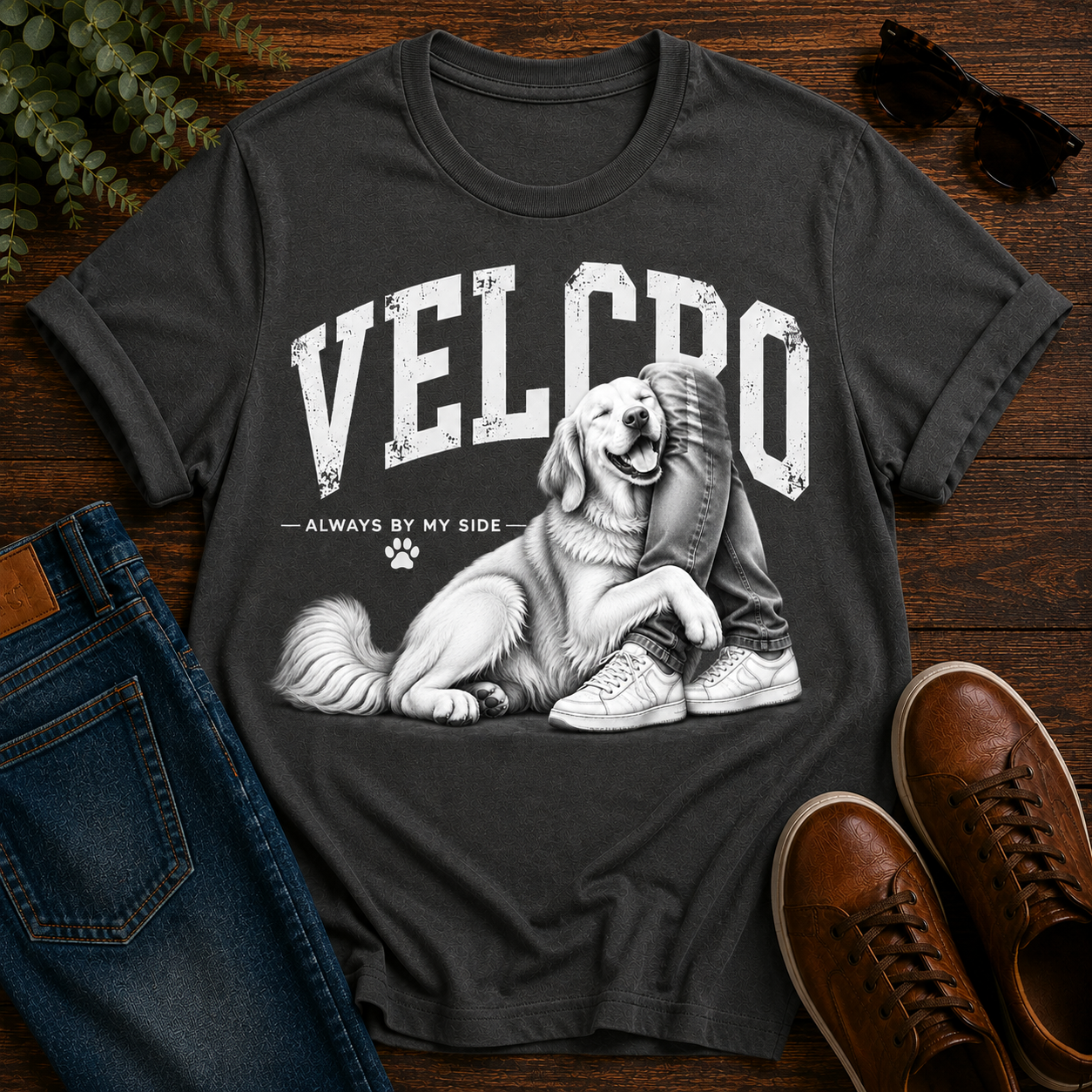 Always By My Side Golden Retriever Tee