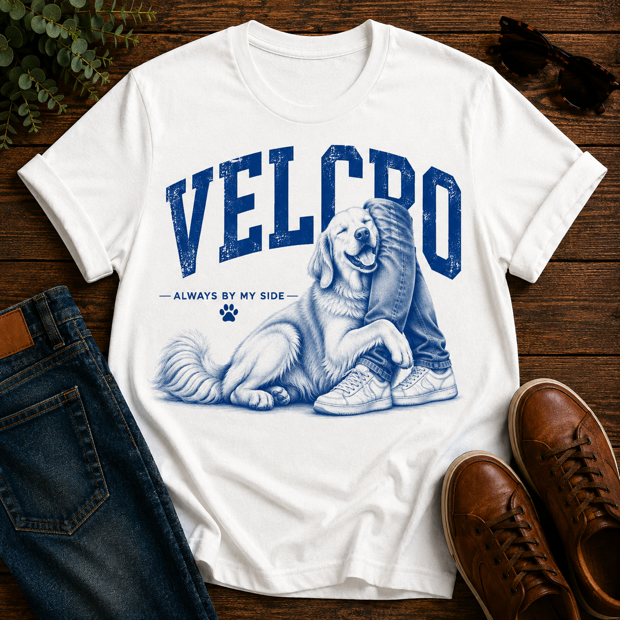 Always By My Side Golden Retriever Tee