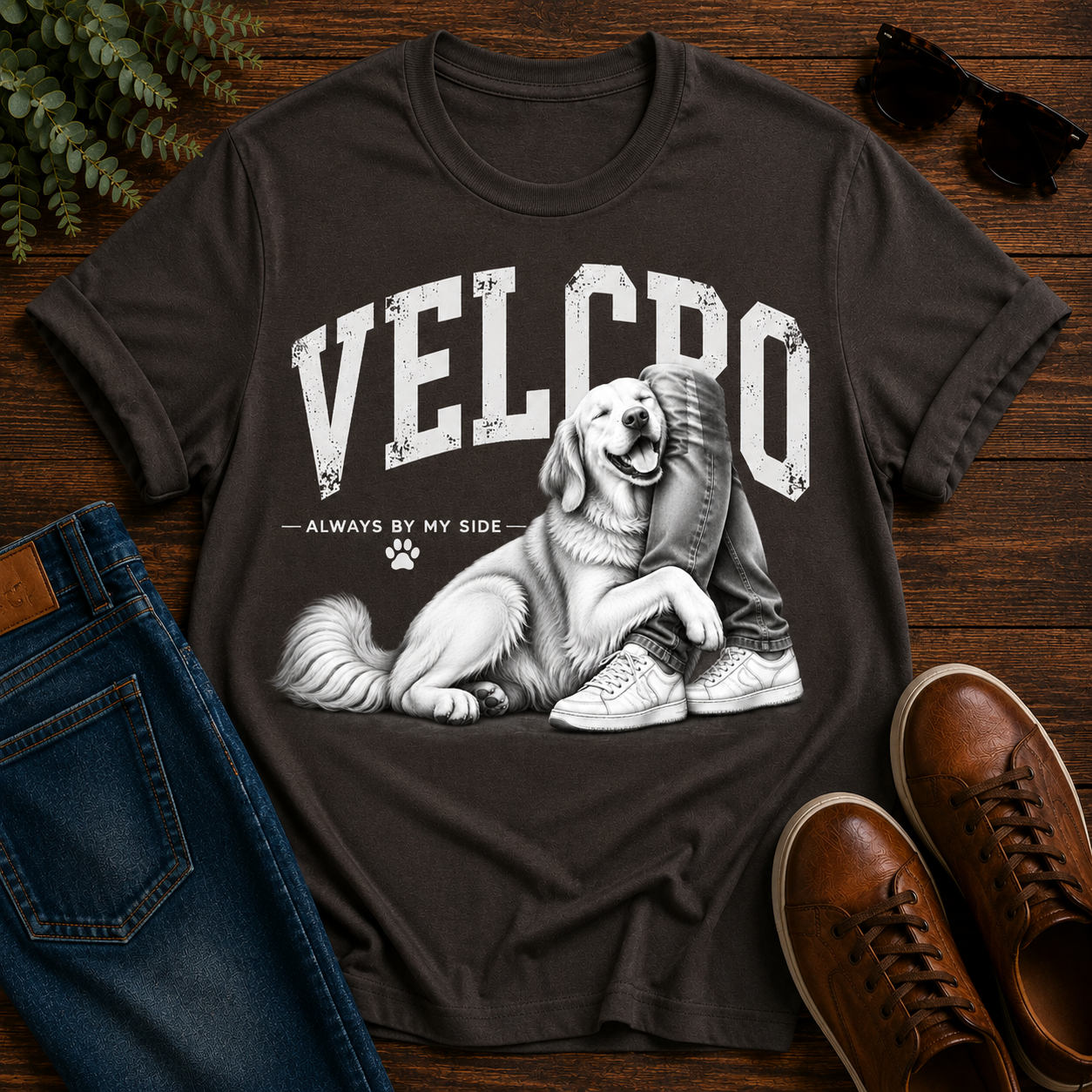 Always By My Side Golden Retriever Tee