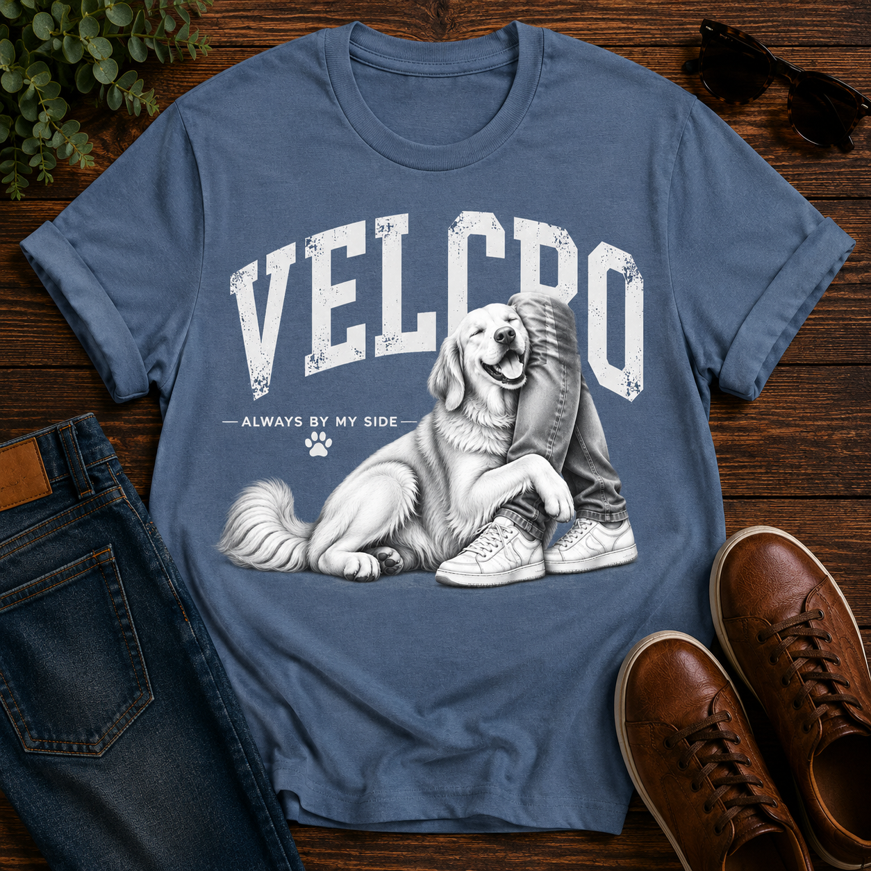 Always By My Side Golden Retriever Tee