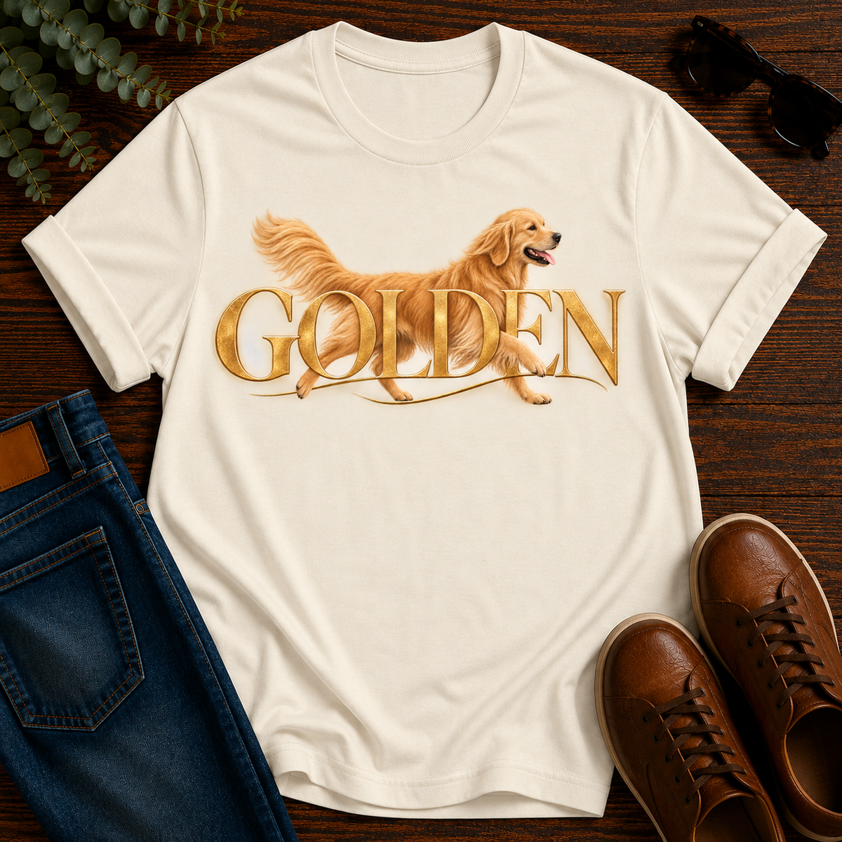 Golden Elegance Retriever Tee