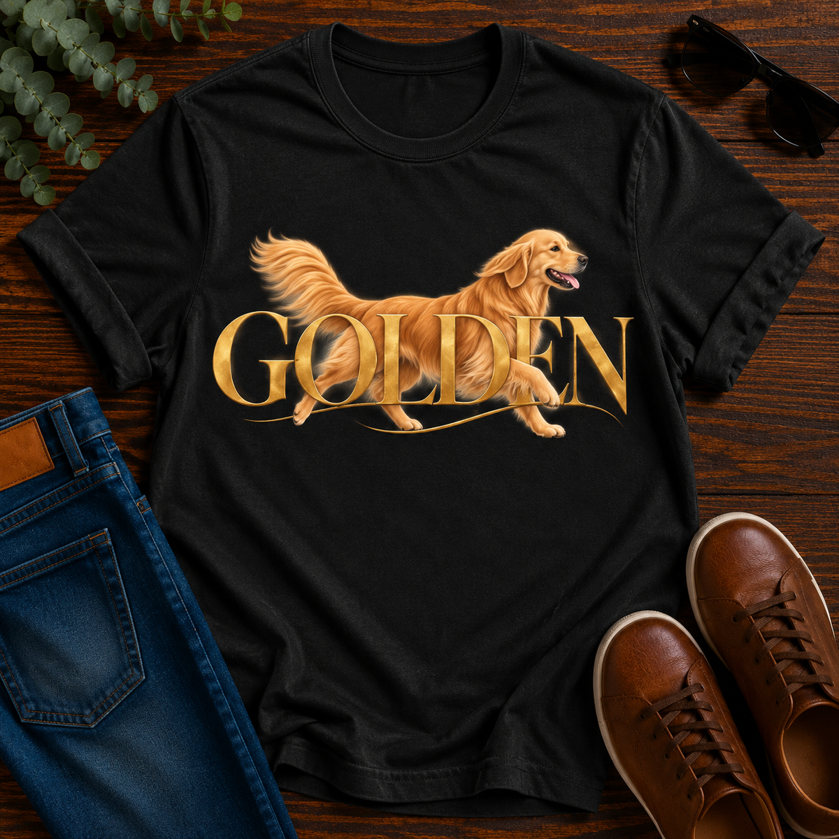 Golden Elegance Retriever Tee