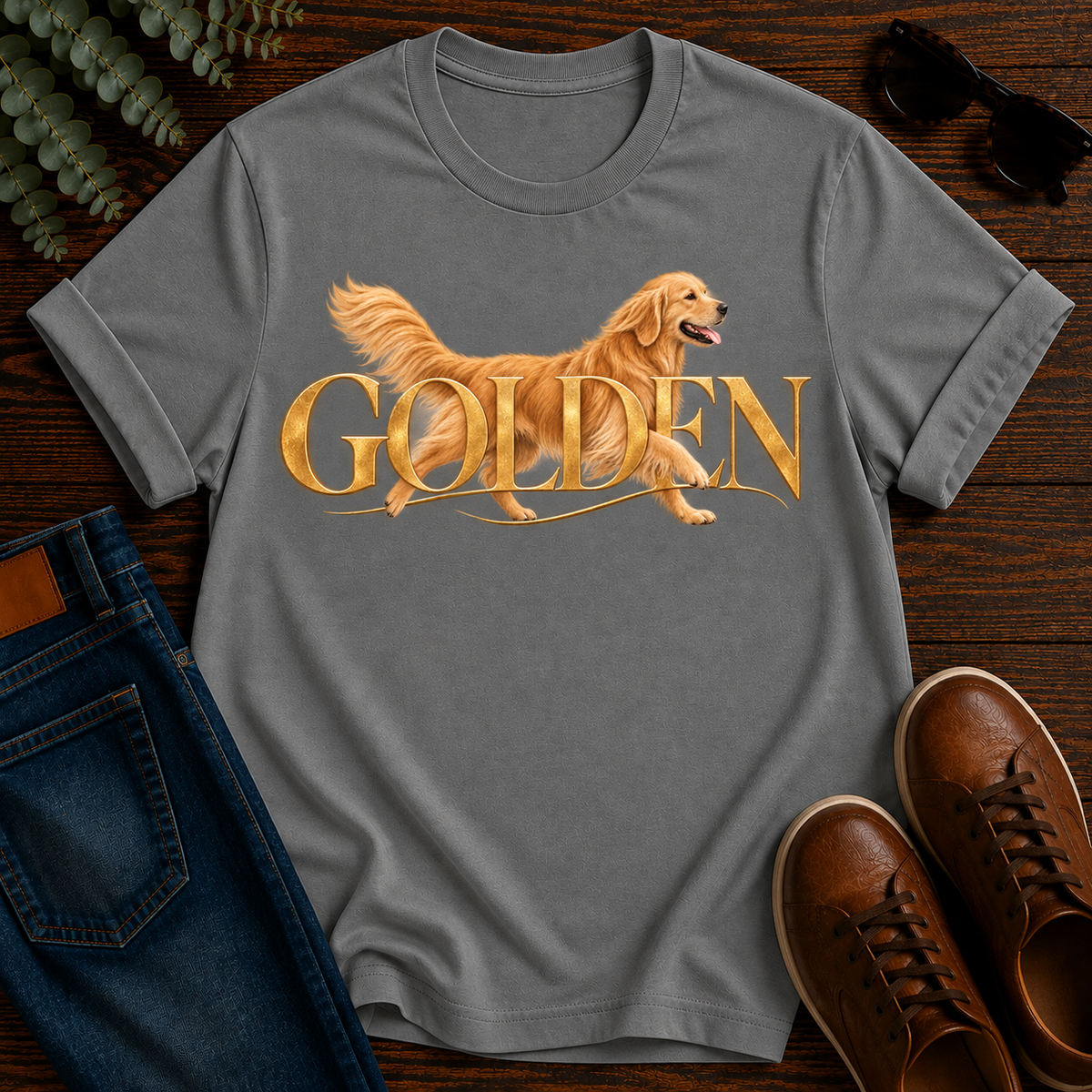 Golden Elegance Retriever Tee