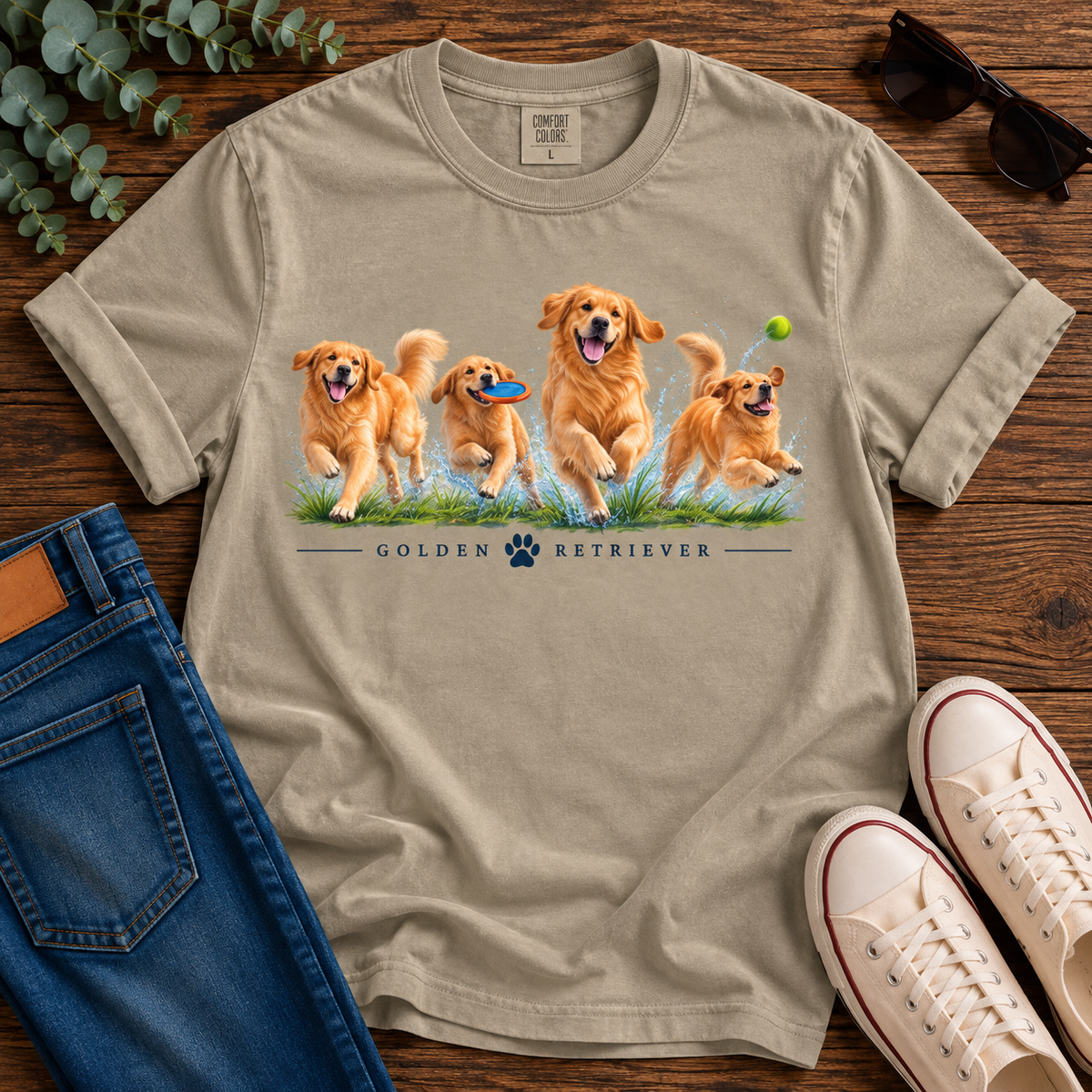 Golden Retriever Pack Tee