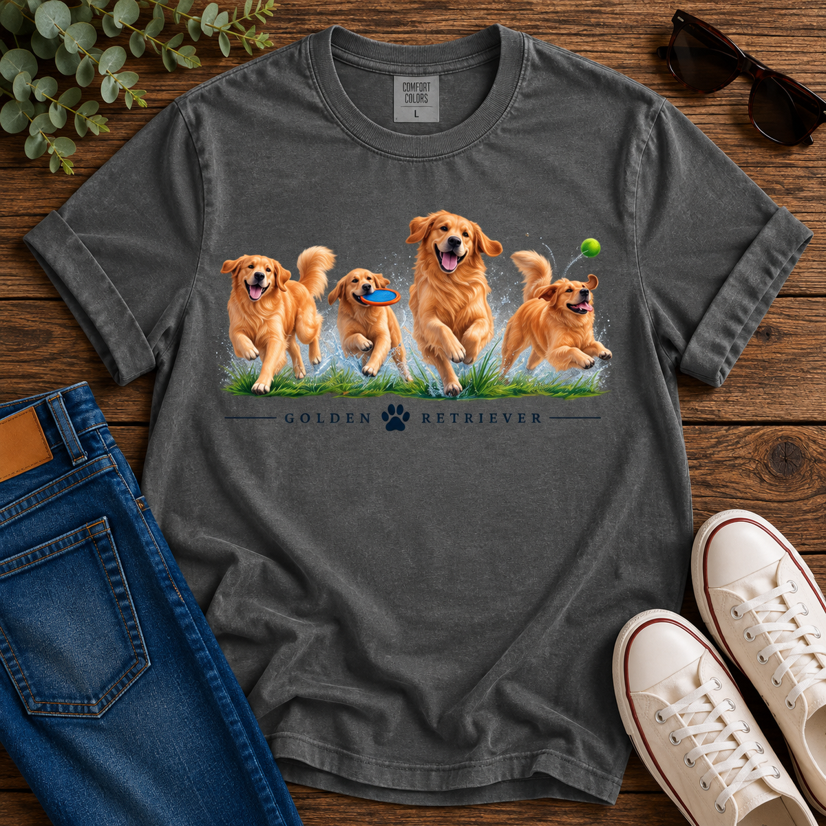 Golden Retriever Pack Tee