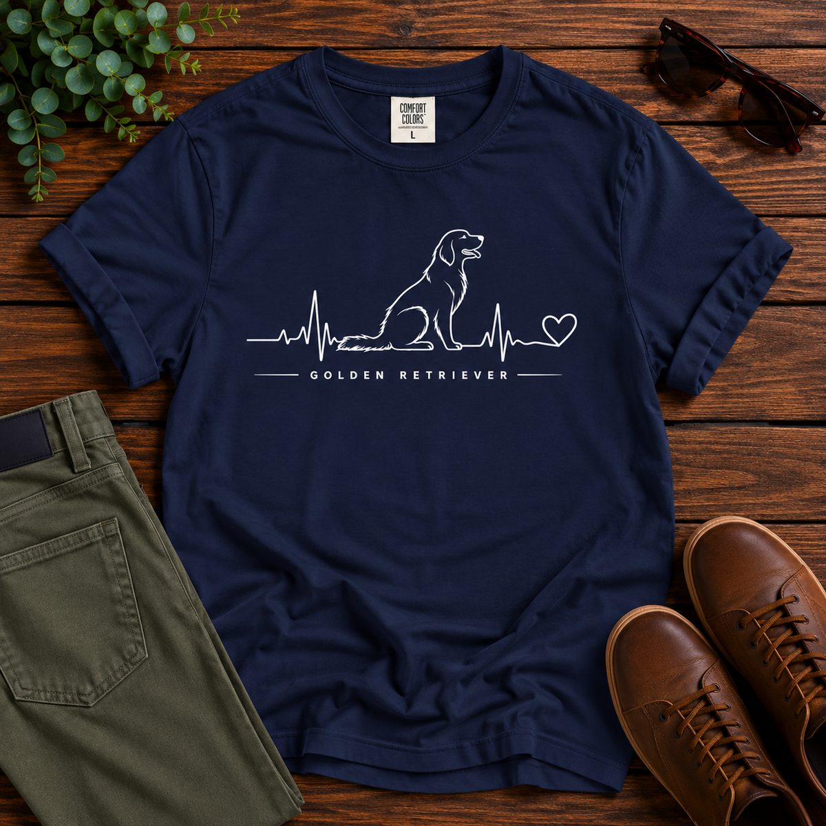 Golden Retriever Heartbeat Tee