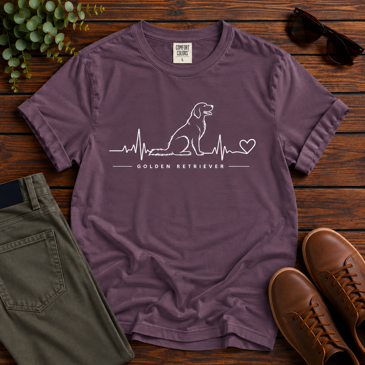 Golden Retriever Heartbeat Tee