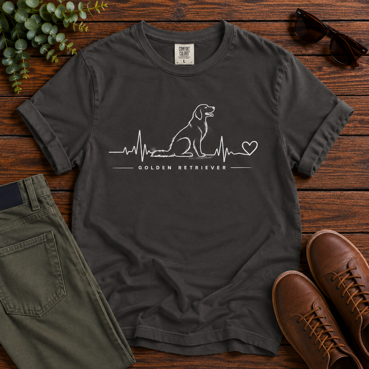 Golden Retriever Heartbeat Tee