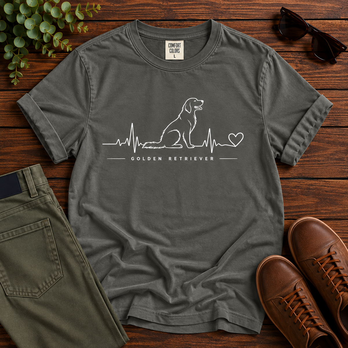 Golden Retriever Heartbeat Tee