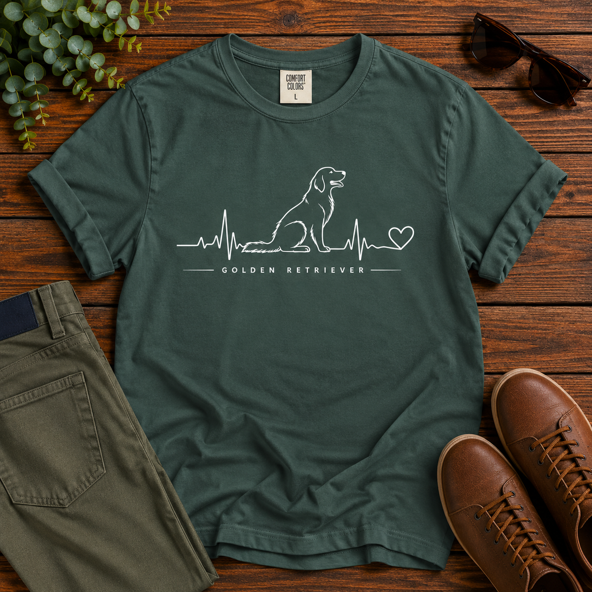 Golden Retriever Heartbeat Tee