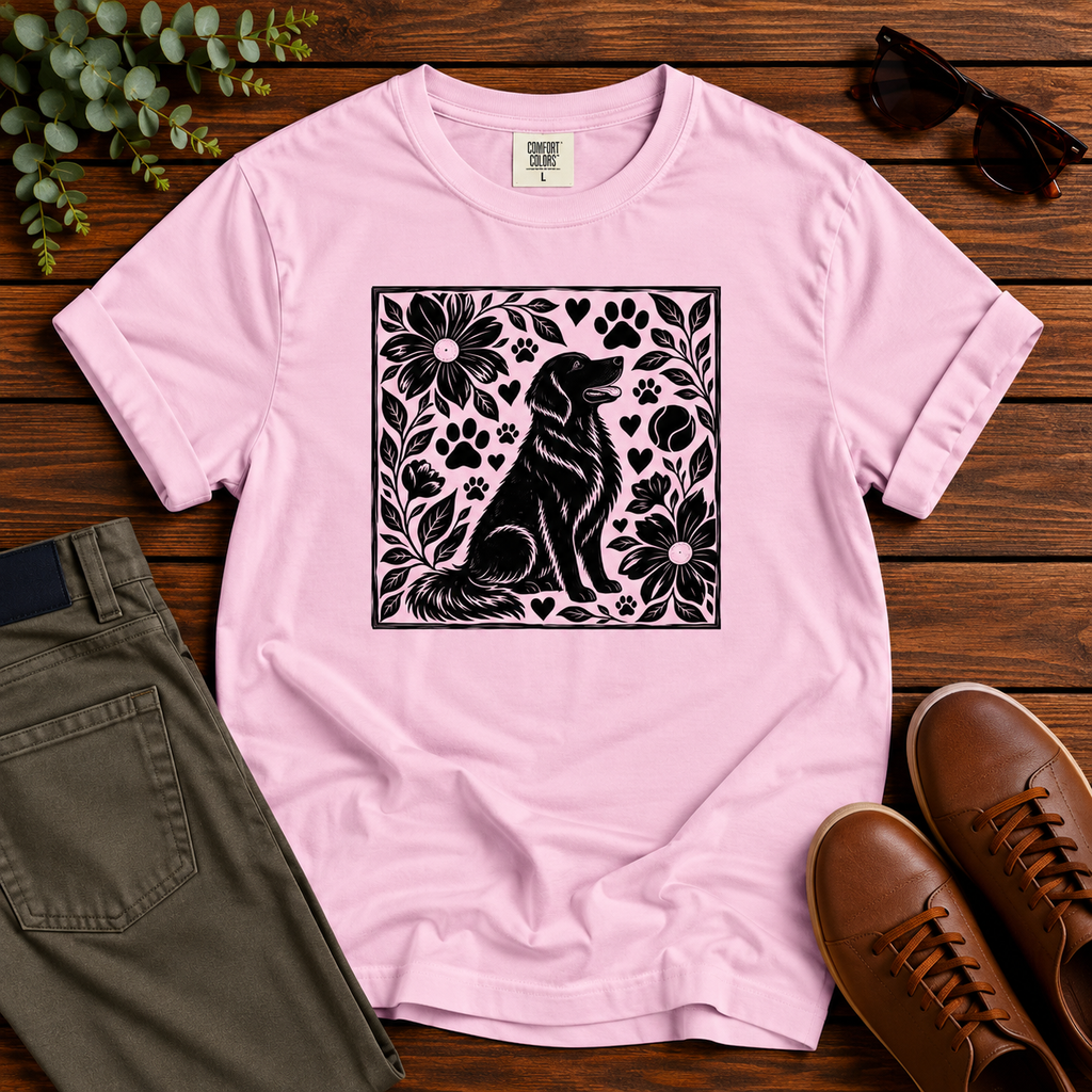 Golden Retriever Floral Tee