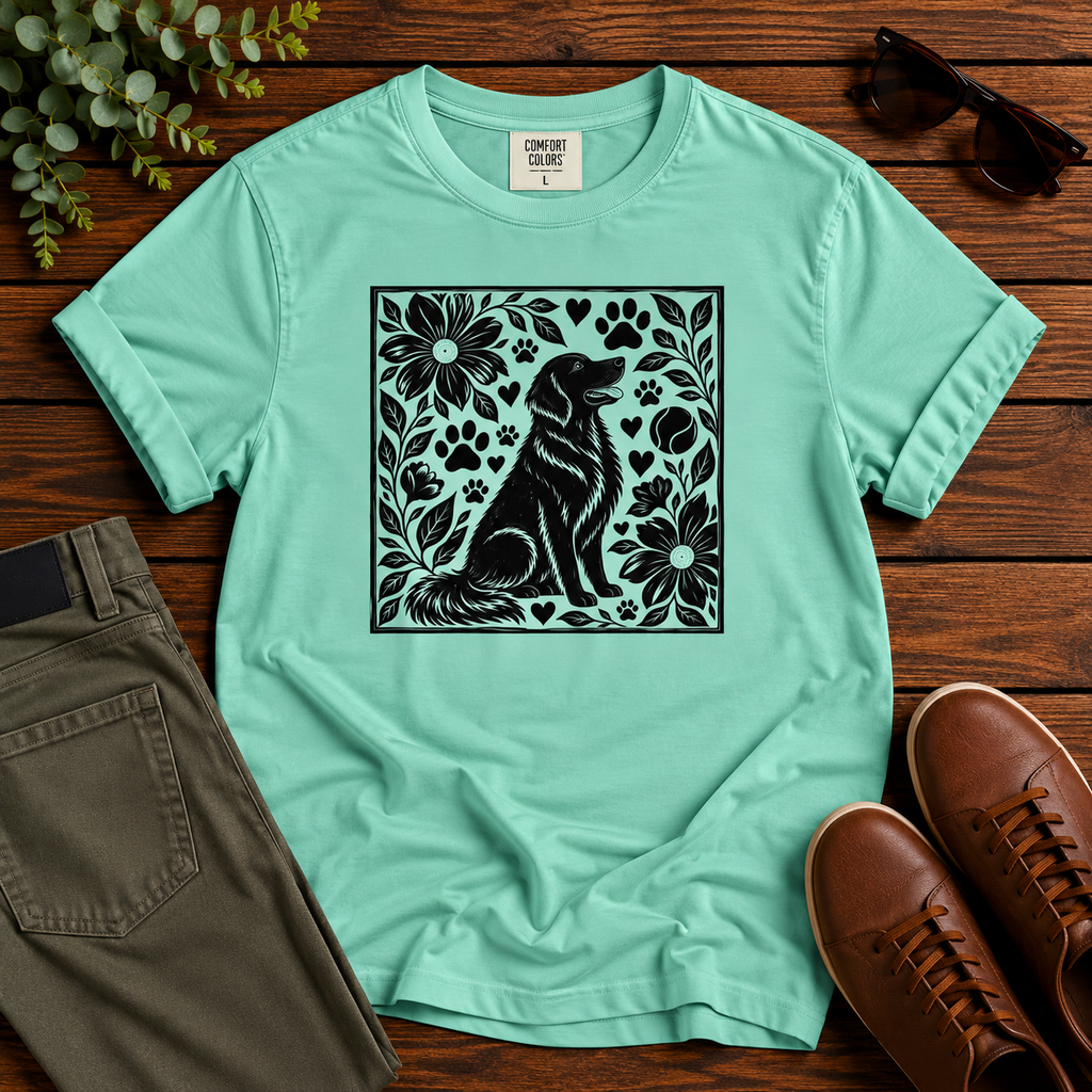 Golden Retriever Floral Tee